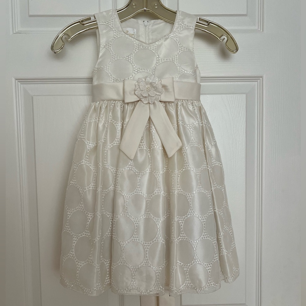 American Princess Ivory Sleeveless Dress with Bow